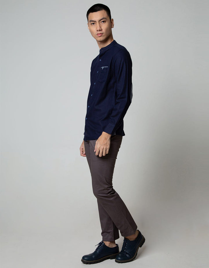 LS SHIRT LINEN LOOK