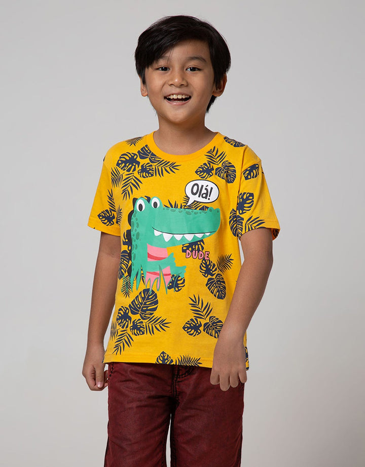 Little M Short Sleeve T-Shirt Fullprint Safari Dino Hola
