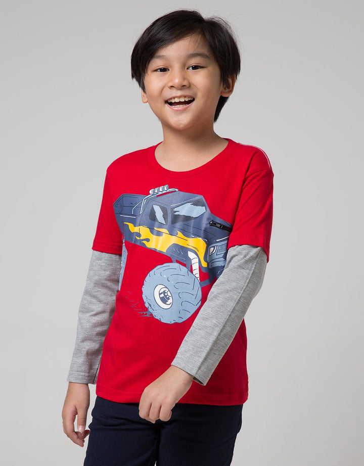 Little M Long Sleeve T-Shirt Car Double