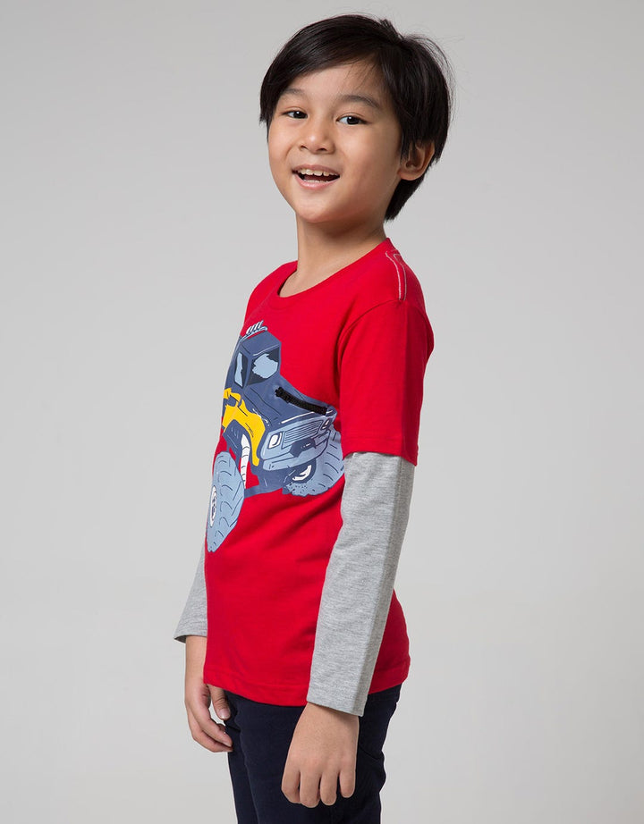 Little M Long Sleeve T-Shirt Car Double