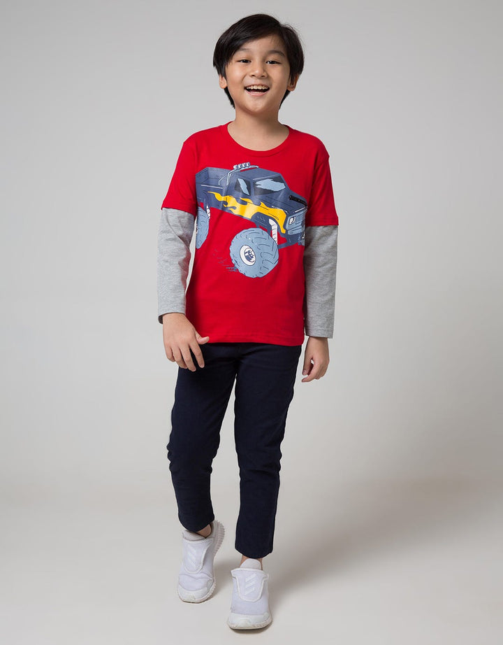 Little M Long Sleeve T-Shirt Car Double