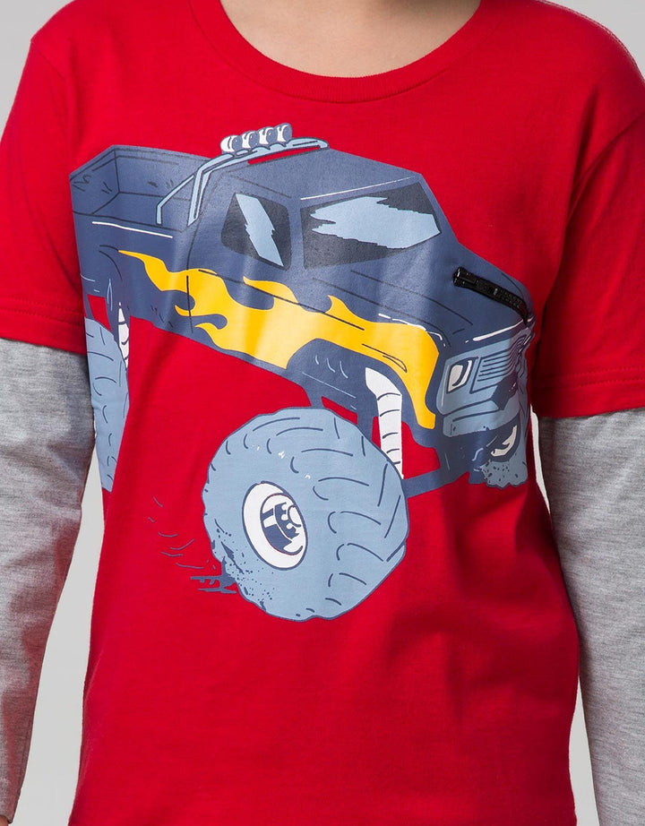 Little M Long Sleeve T-Shirt Car Double