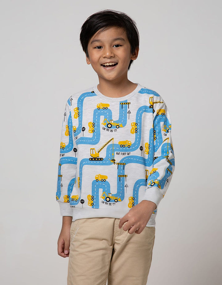 Little M Sweater Truck Excavator Road