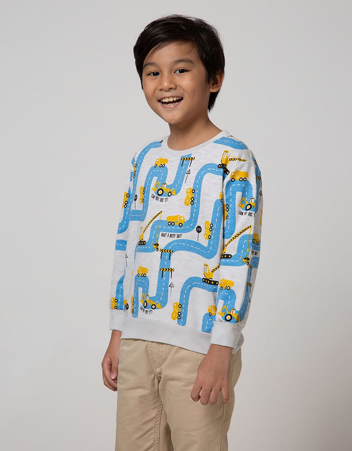 Little M Sweater Truck Excavator Road