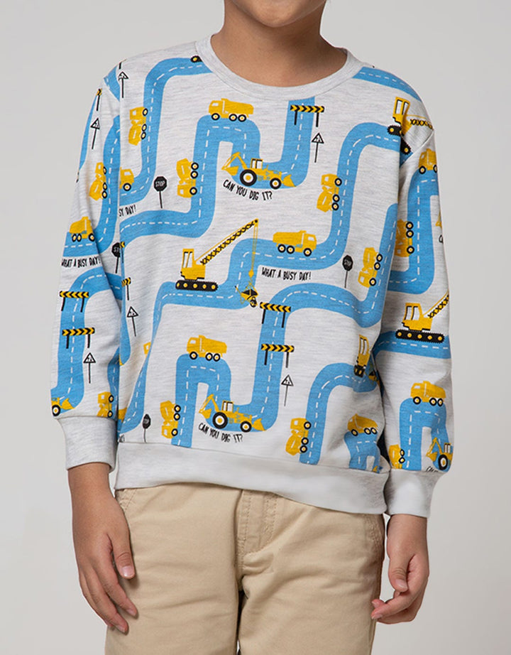 Little M Sweater Truck Excavator Road