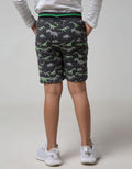 Little M Short Pants Knit Terry Fullprint Dino Twilltape Rib