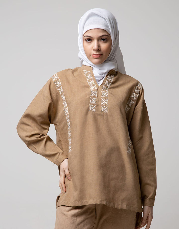 Annisa Long Sleeve Blouse S Side Embro Twinning