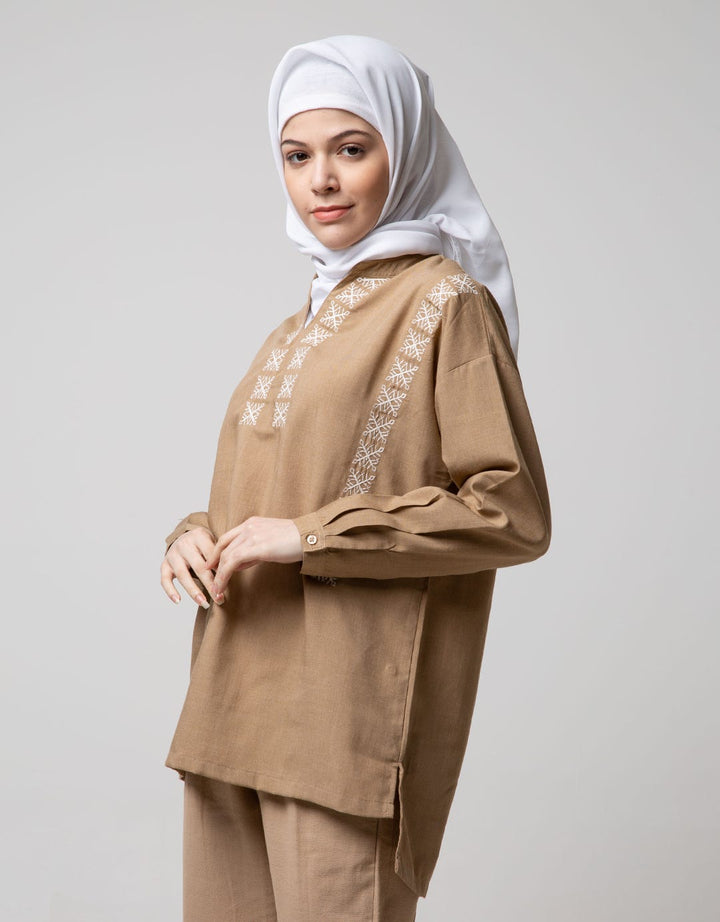 Annisa Long Sleeve Blouse S Side Embro Twinning