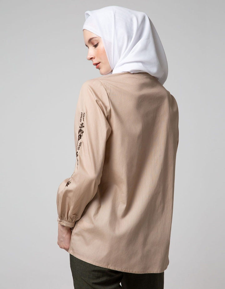 Annisa Long Sleeve Blouse V-Neck Embro Sleeve