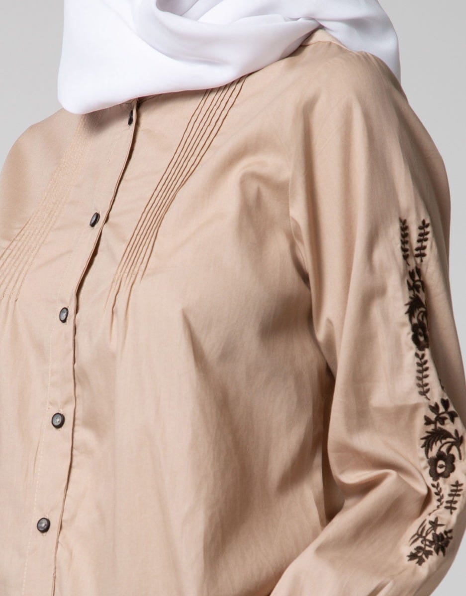 Annisa Long Sleeve Blouse V-Neck Embro Sleeve