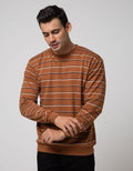 Details Long Sleeve SweaT-shirt Jumper Rneck Cut Yarn Dye Stripe