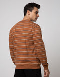 Details Long Sleeve SweaT-shirt Jumper Rneck Cut Yarn Dye Stripe