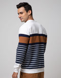 Details Long Sleeve SweaT-shirt Jumper Rneck Cut N Sewn Stripe