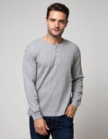 Details Sweatshirt Jumper Roun Neck Waffle Henley