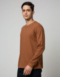 Details Sweatshirt Jumper Roun Neck Waffle Henley