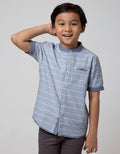 Little M Short Sleeve Shirt Hi Stripe Slub