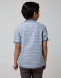 Little M Short Sleeve Shirt Hi Stripe Slub