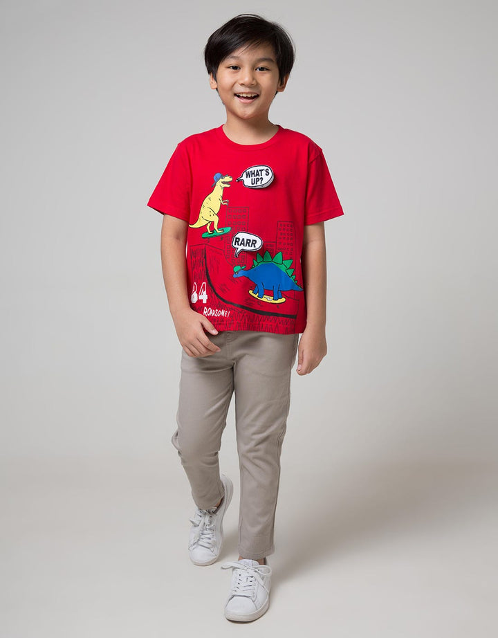 Little M Short Sleeve T-Shirt Dino Flip Application