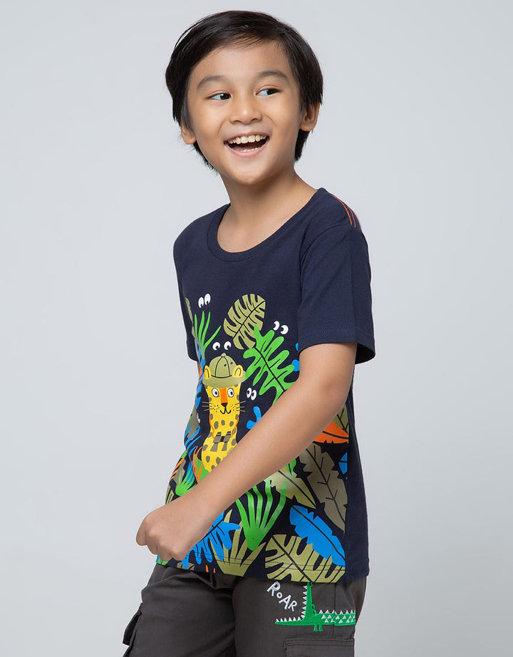 Little M Short Sleeve Safari Leopard Print T-Shirt