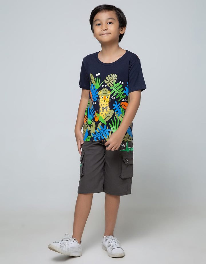 Little M Short Sleeve Safari Leopard Print T-Shirt