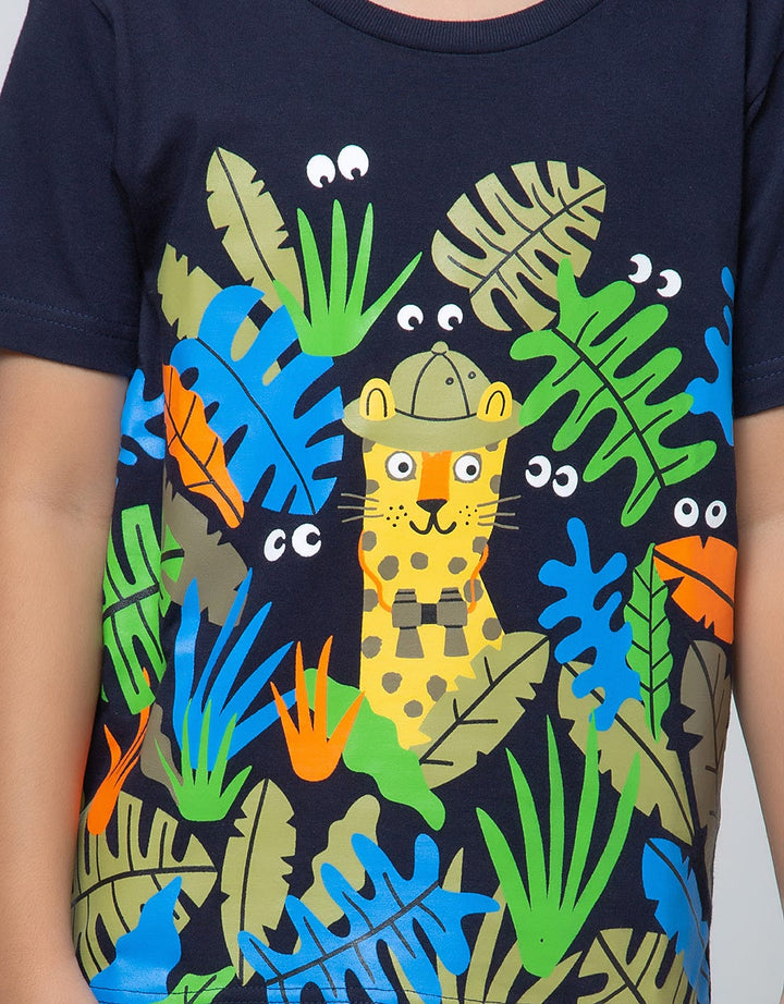 Little M Short Sleeve Safari Leopard Print T-Shirt