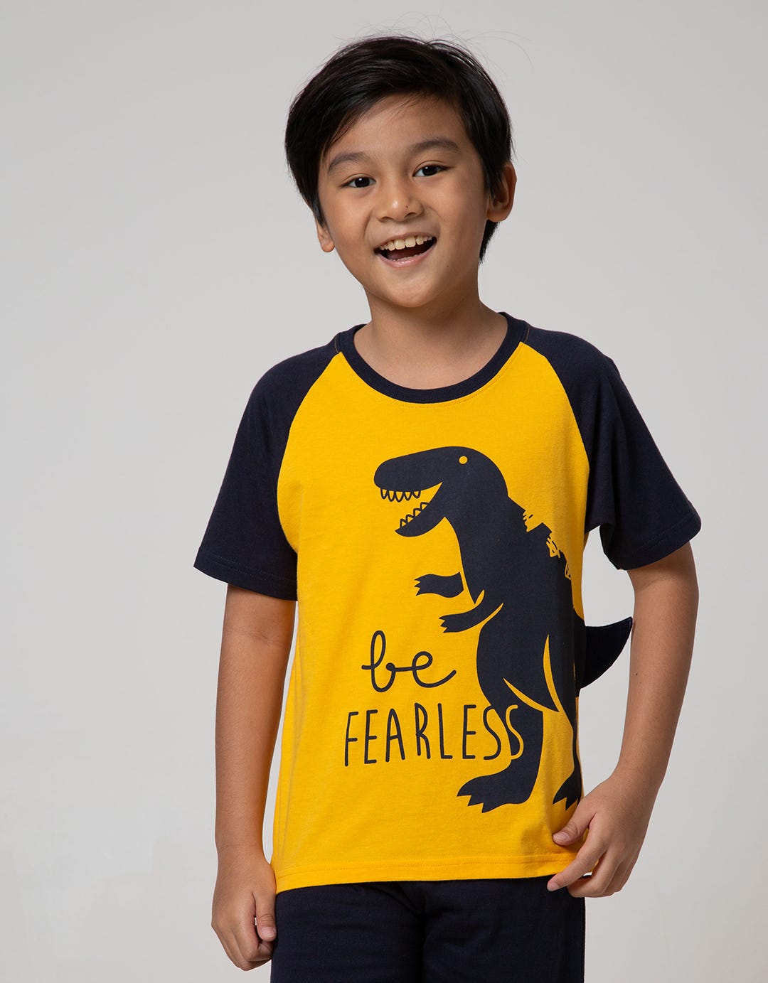 Little M Short Sleeve Raglan T-Shirt Dino Cucuk Be Friends