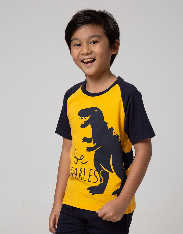 Little M Short Sleeve Raglan T-Shirt Dino Cucuk Be Friends