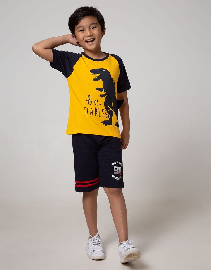 Little M Short Sleeve Raglan T-Shirt Dino Cucuk Be Friends
