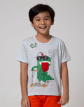 Little M Short Sleeve T-Shirt Dino Skate Aplikasi Flip Lidah