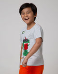 Little M Short Sleeve T-Shirt Dino Skate Aplikasi Flip Lidah