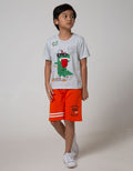 Little M Short Sleeve T-Shirt Dino Skate Aplikasi Flip Lidah
