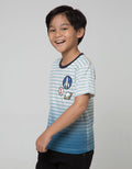 Little M Short Sleeve T-Shirt Fullprint Stripe Ombre Space Emboss