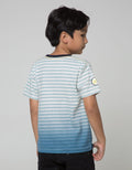 Little M Short Sleeve T-Shirt Fullprint Stripe Ombre Space Emboss