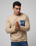 Details Long Sleeve SweaT-shirt Jumper Rneck Cut N Sewn With Pocket