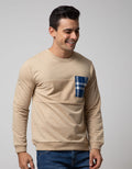 Details Long Sleeve SweaT-shirt Jumper Rneck Cut N Sewn With Pocket