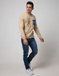 Details Long Sleeve SweaT-shirt Jumper Rneck Cut N Sewn With Pocket