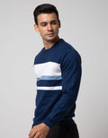 Details Long Sleeve SweaT-shirt Jumper Rneck Print Stripe