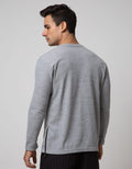 Details Long Sleeve SweaT-shirt Jumper Rneck Texture With Zipper On Side