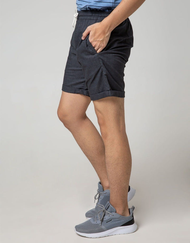 Details Short Pants Drawstring Slub 100 Cotton