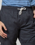 Details Short Pants Drawstring Slub 100 Cotton