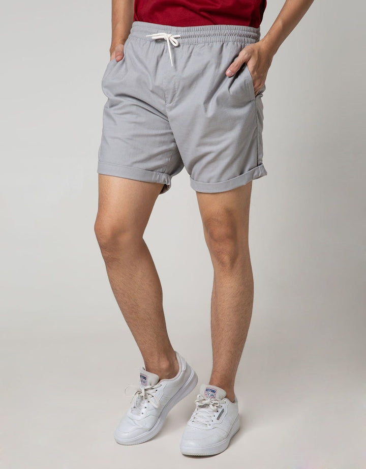Details Short Pants Drawstring Slub 100 Cotton