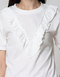 Details Short Sleeve Blouse Tee With