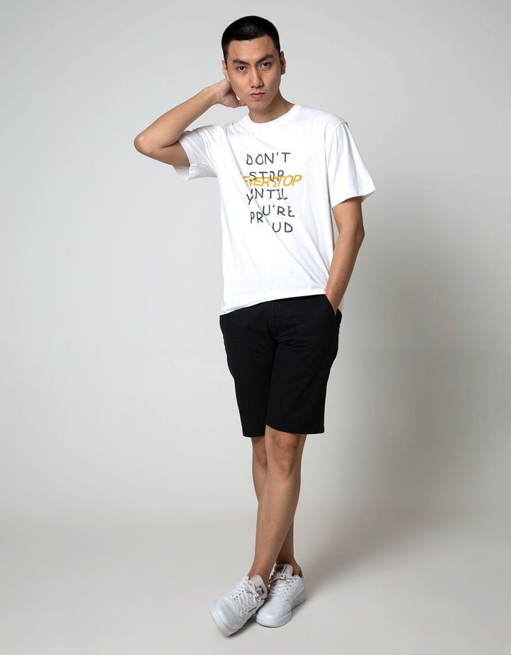T Zone Short Sleeve T-Shirt Print Double Tone Never Stop