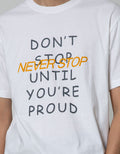 T Zone Short Sleeve T-Shirt Print Double Tone Never Stop
