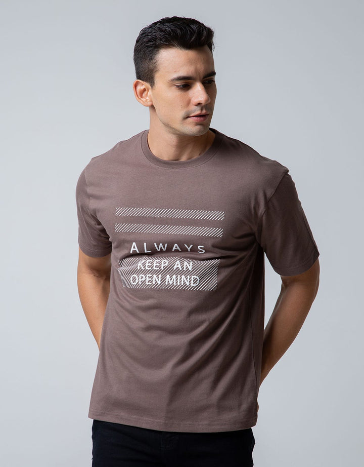 T Zone Short Sleeve T-Shirt Print Double Tone Always