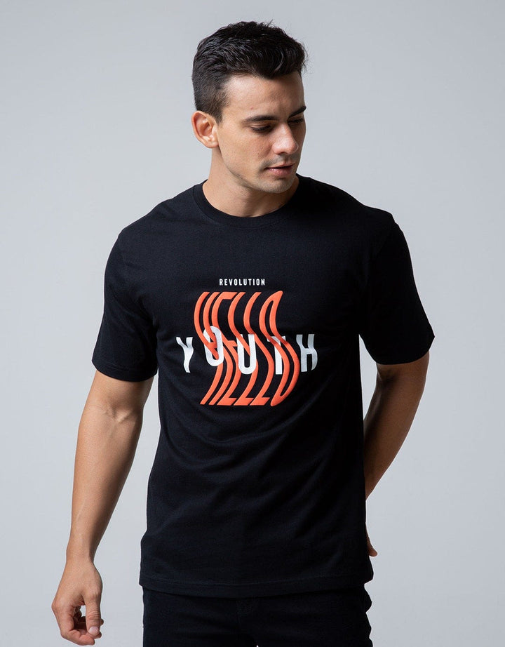 T Zone Short Sleeve T-Shirt Print Double Tone Youth
