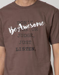 T Zone Short Sleeve T-Shirt Print Double Tone Be Awesome