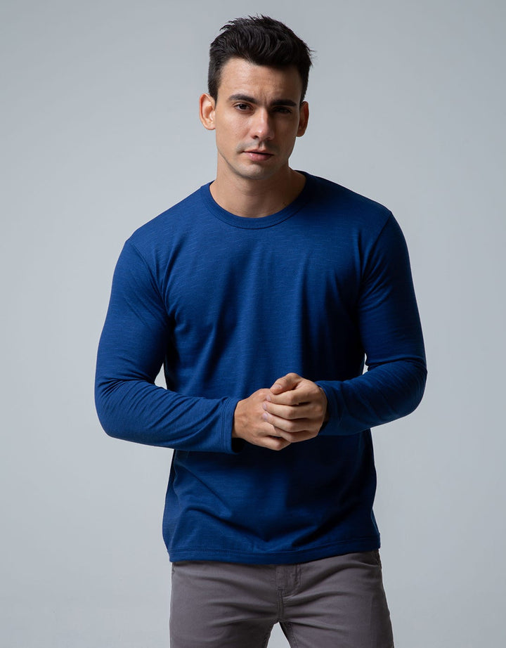 Details Long Sleeve T-Shirt Rneck Texture Slub