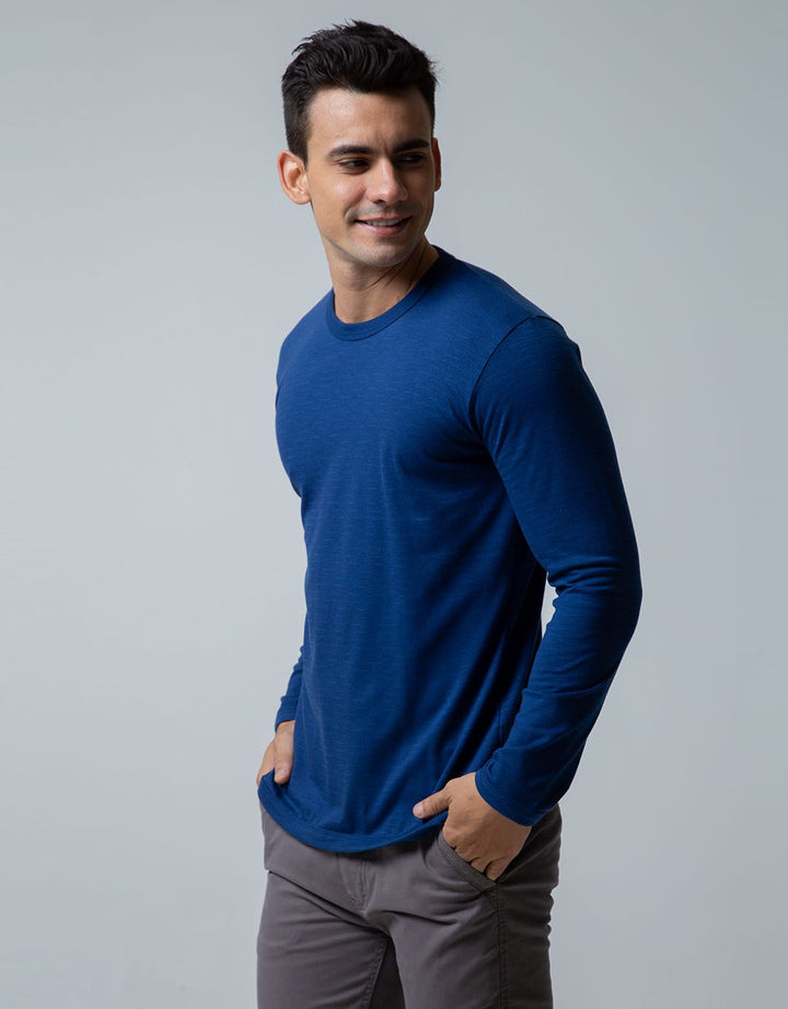 Details Long Sleeve T-Shirt Rneck Texture Slub