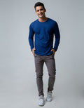 Details Long Sleeve T-Shirt Rneck Texture Slub